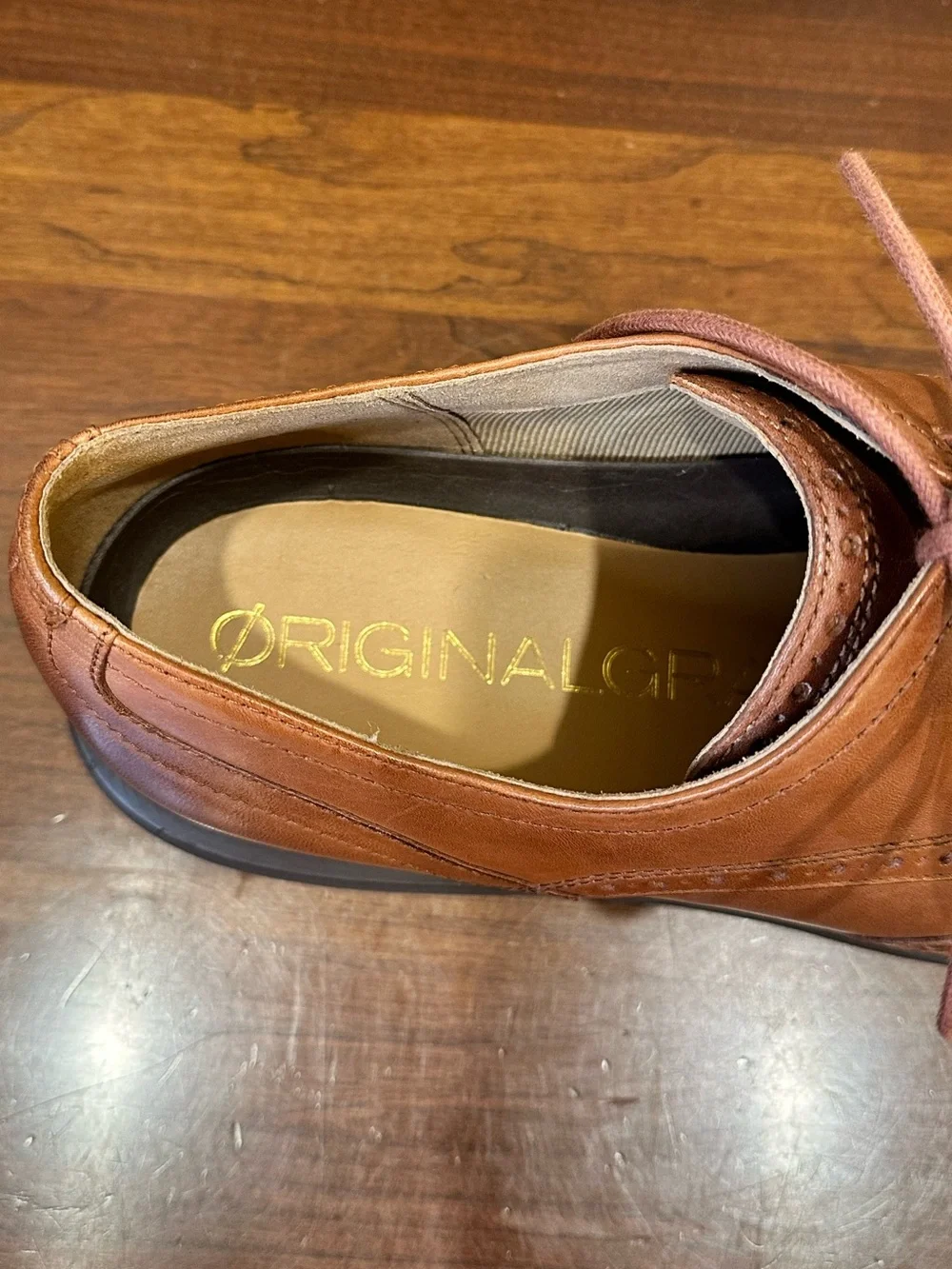 NWOB Cole Haan OriginalGrand Cognac Tan Leather Oxfords C264 13M